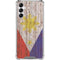 Philippines Flag Dark Wood Galaxy A14 5G Clear Case